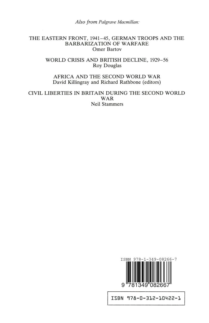 Rückseitencover British Policy Towards the Soviet Union During the Second World War