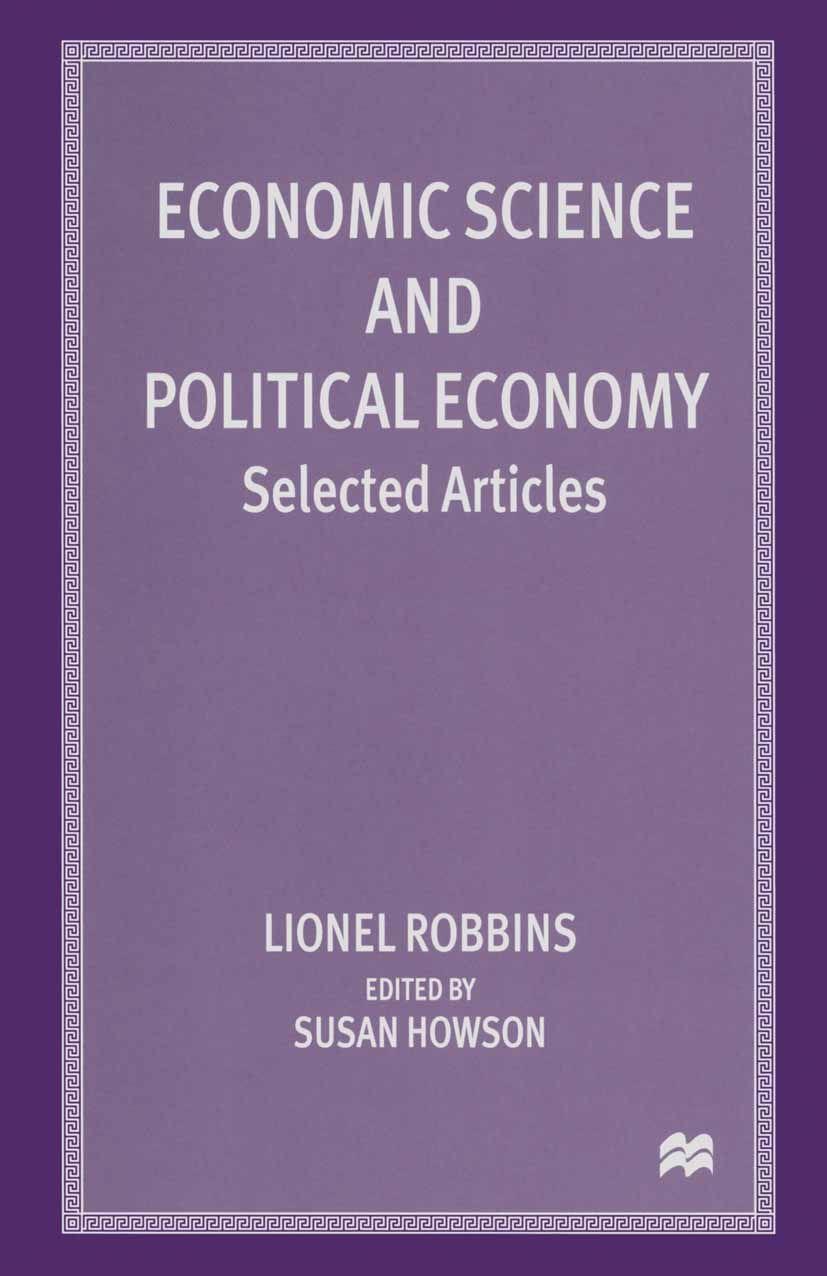Vorderes Coverbild Economic Science and Political Economy