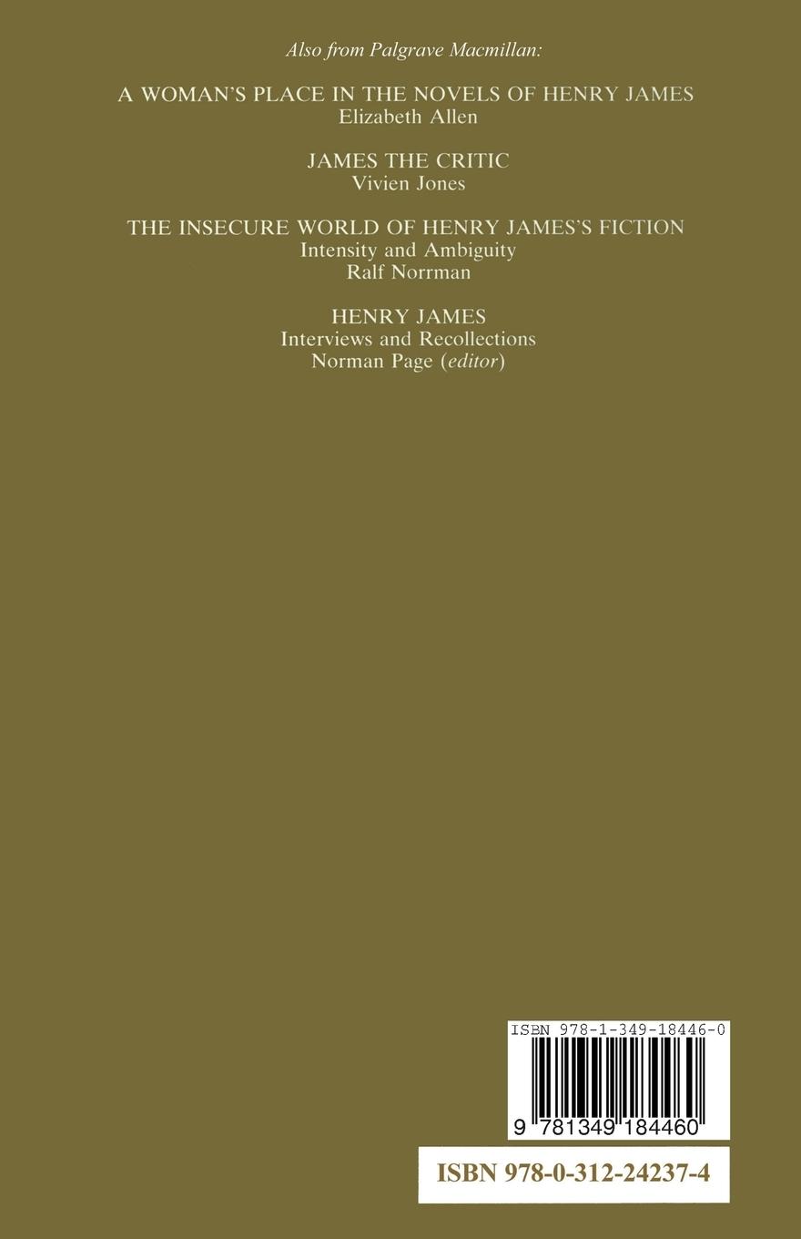 Rückseitencover Eliot, James and the Fictional Self