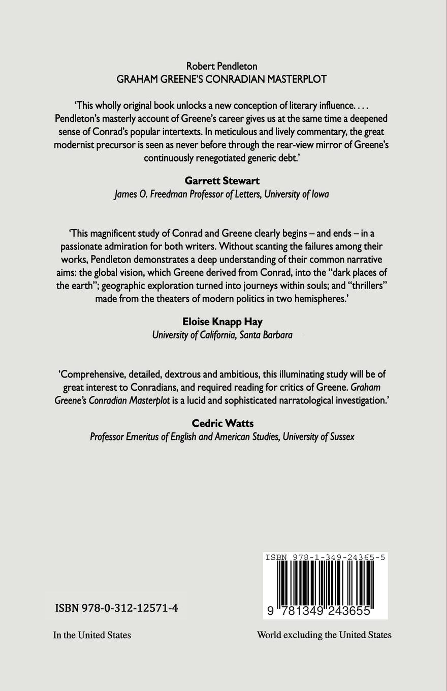 Rückseitencover Graham Greene's Conradian Masterplot