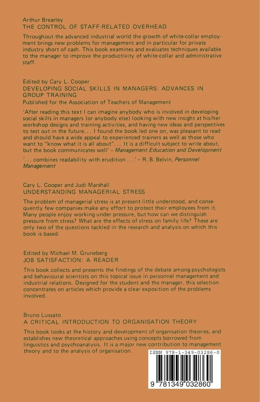 Rückseitencover Organizational Development in the UK and USA