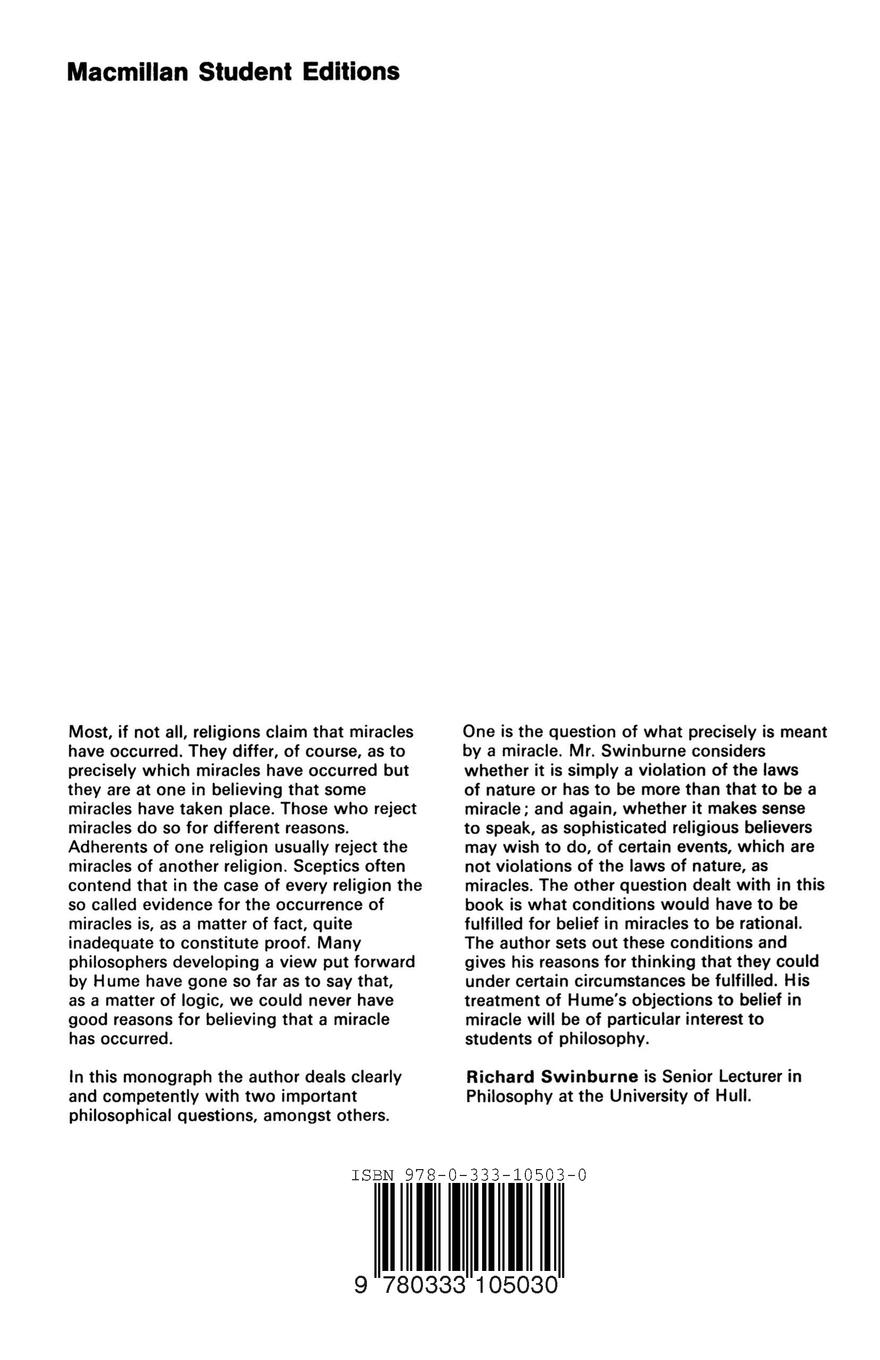 Rückseitencover The Concept of Miracle