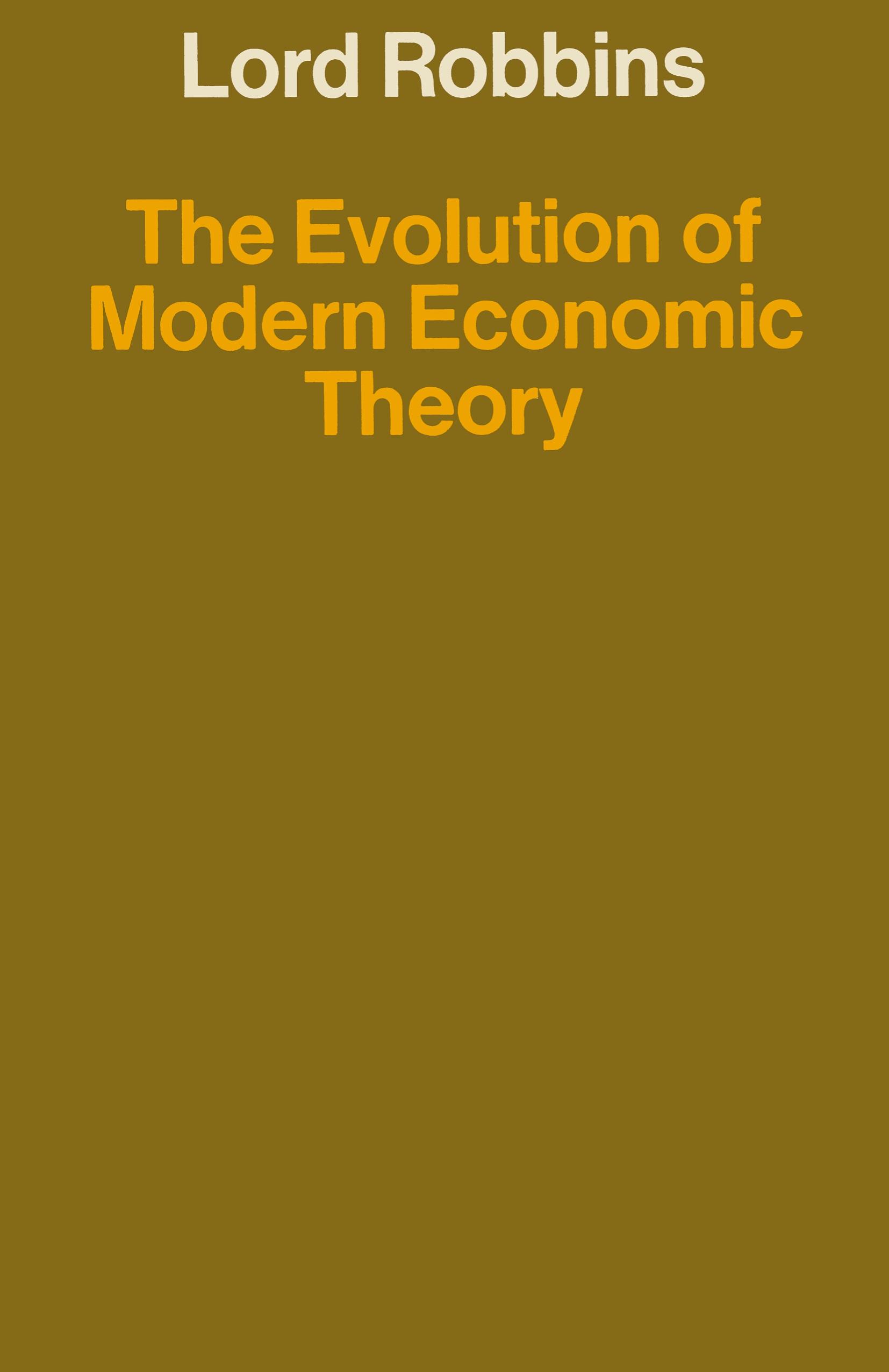 Vorderes Coverbild The Evolution of Modern Economic Theory