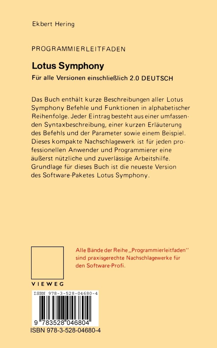 Rückseitencover Programmierleitfaden Lotus Symphony