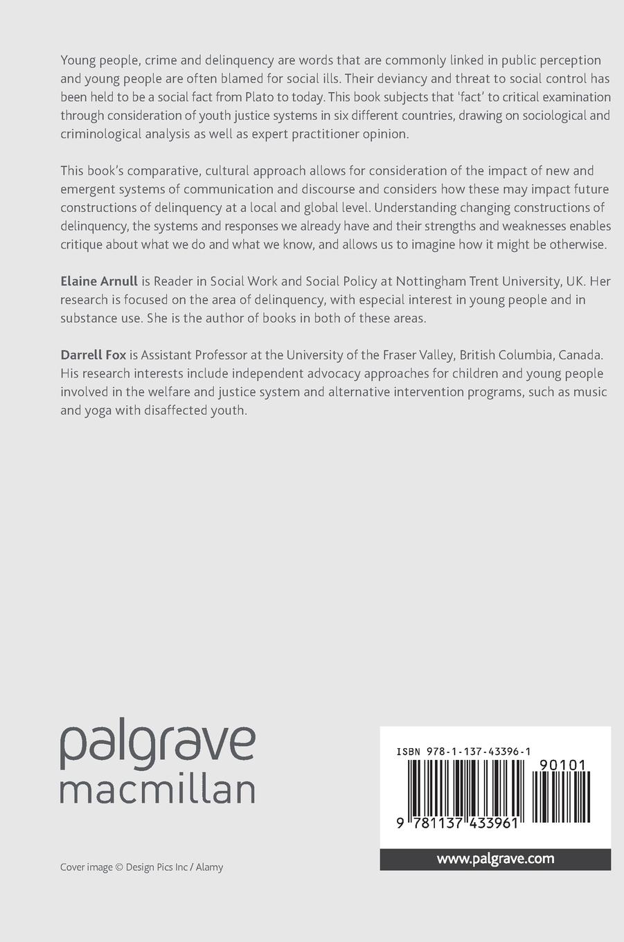 Rückseitencover Cultural Perspectives on Youth Justice