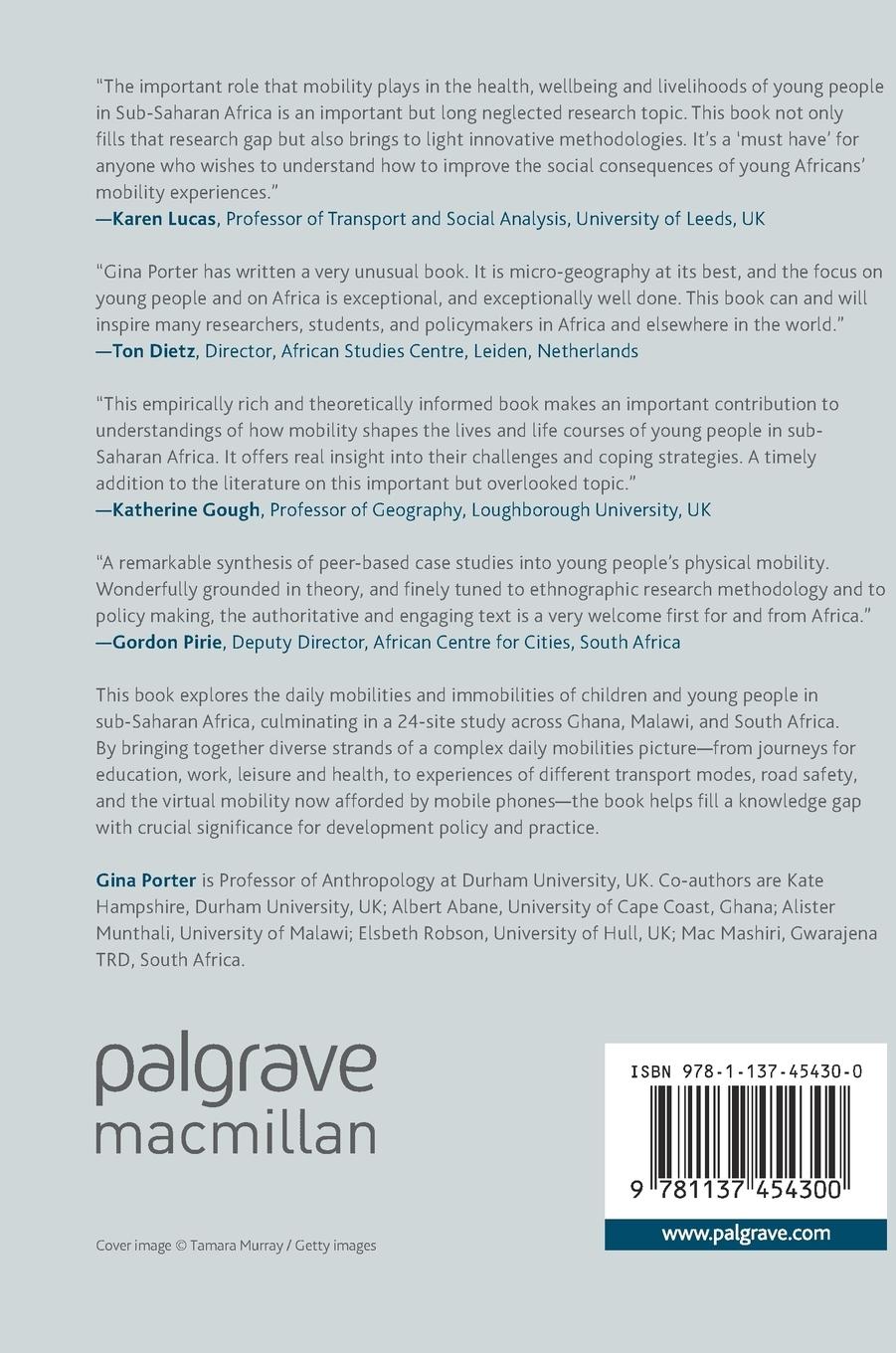 Rückseitencover Young People's Daily Mobilities in Sub-Saharan Africa