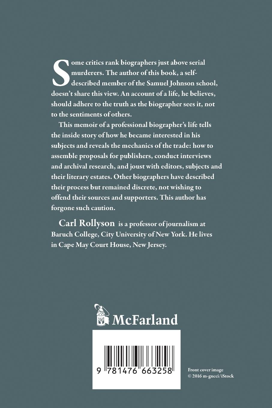 Rückseitencover Confessions of a Serial Biographer