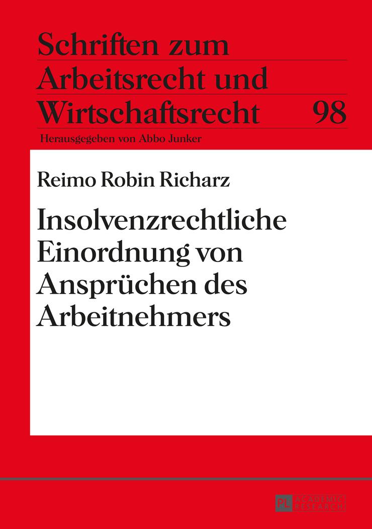 Vorderes Coverbild Insolvenzrechtliche Einordnung von Ansprüchen des Arbeitnehmers