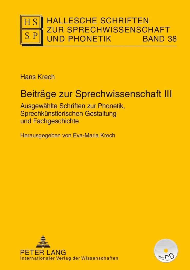 Vorderes Coverbild Beiträge zur Sprechwissenschaft III