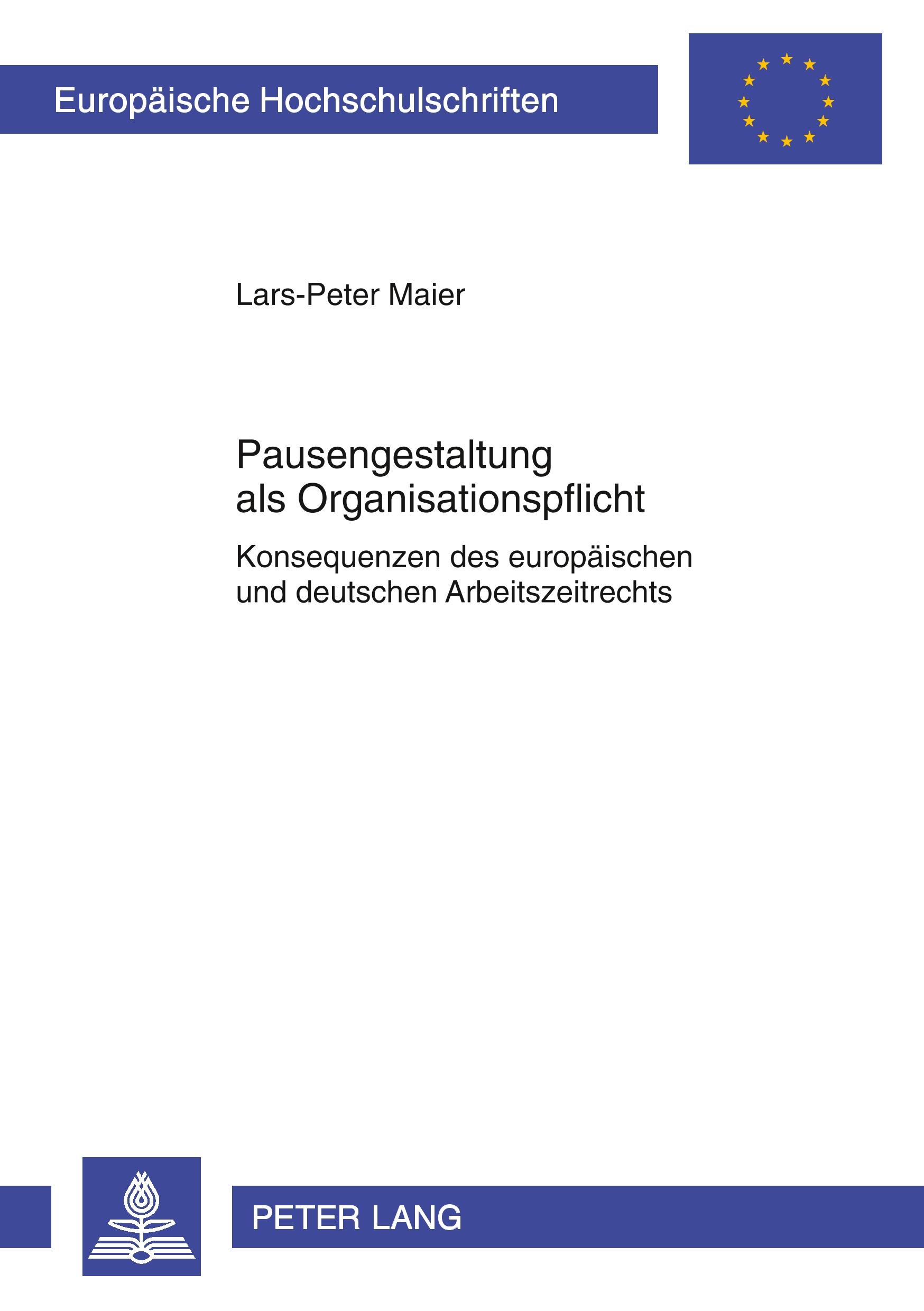Vorderes Coverbild Pausengestaltung als Organisationspflicht