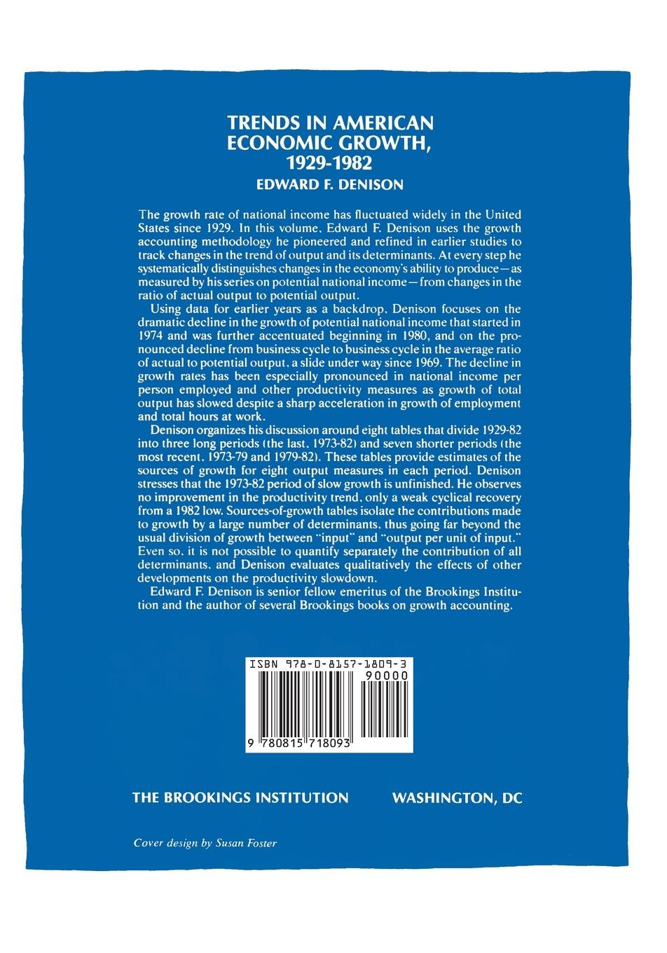 Rückseitencover Trends in American Economic Growth