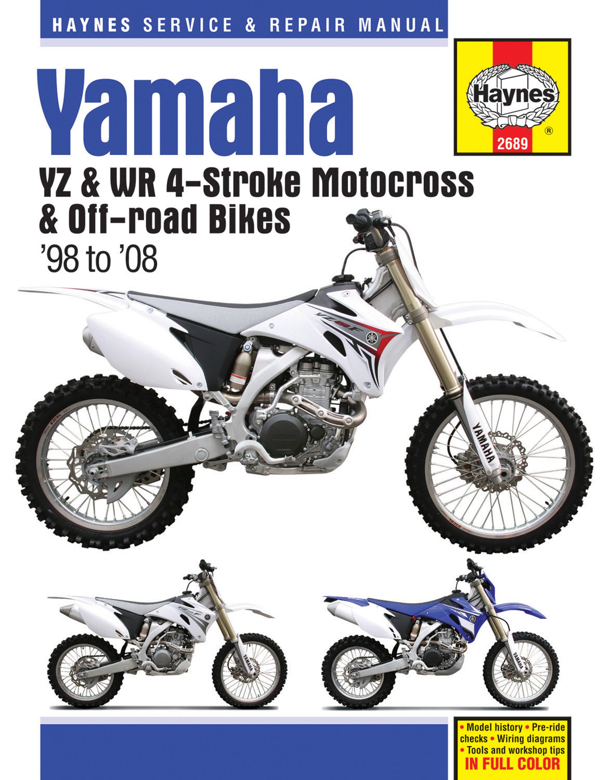 Vorderes Coverbild Yamaha YZ & WR 4-stroke Motocross Bikes (98 - 08) Haynes Repair Manual