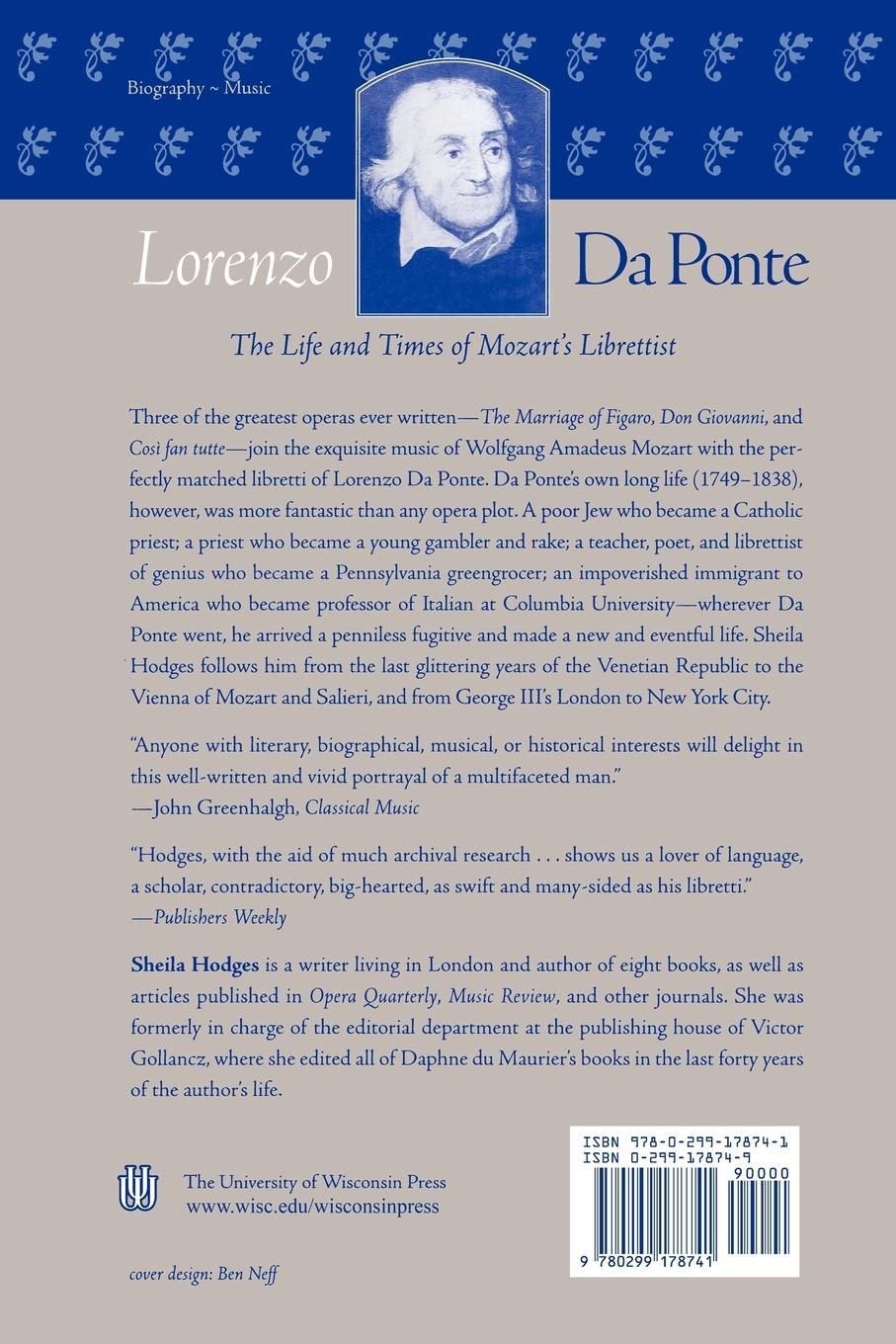 Rückseitencover Lorenzo Da Ponte
