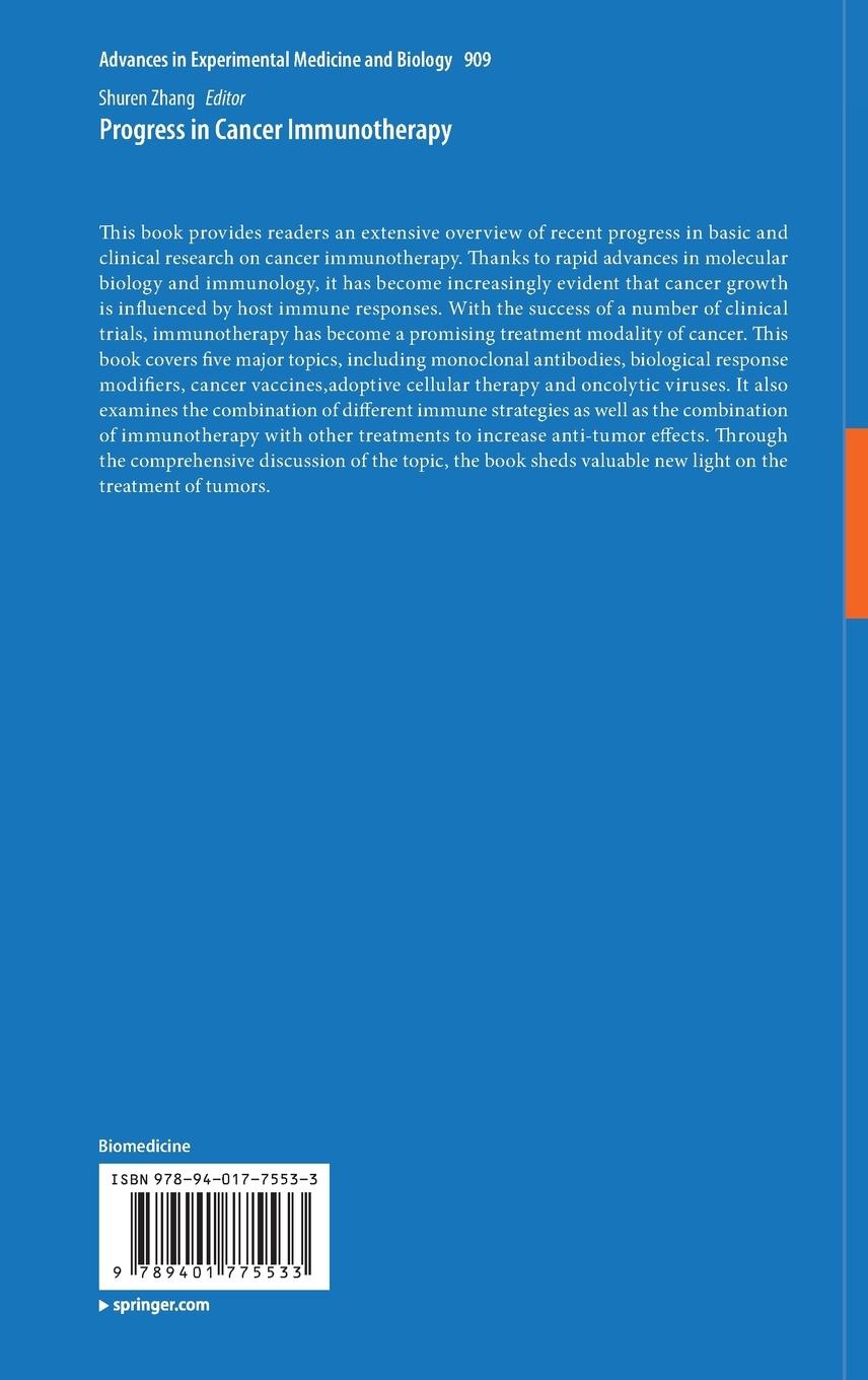 Rückseitencover Progress in Cancer Immunotherapy