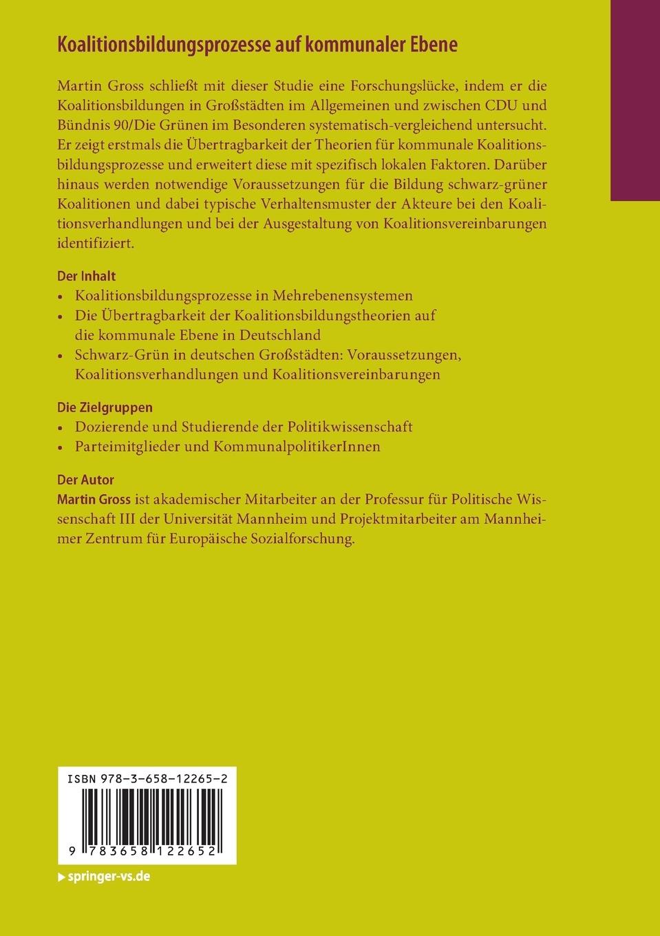 Rückseitencover Koalitionsbildungsprozesse auf kommunaler Ebene