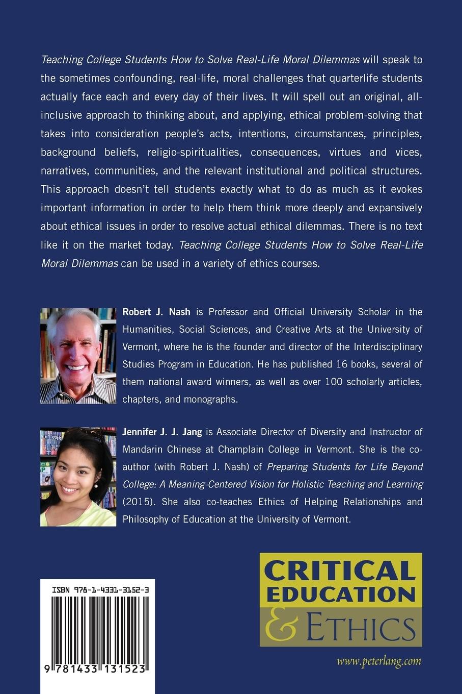 Rückseitencover Teaching College Students How to Solve Real-Life Moral Dilemmas