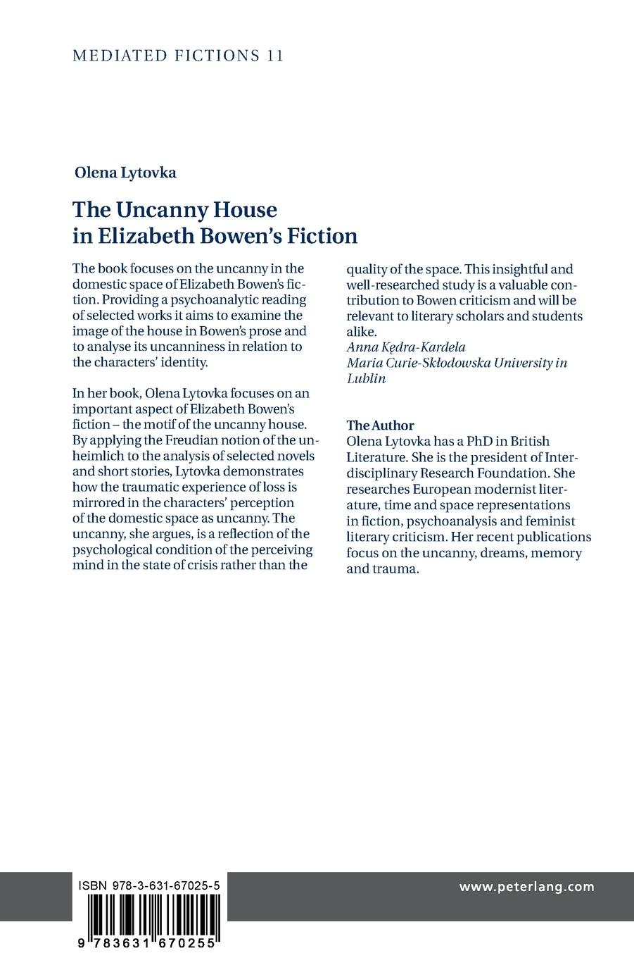 Rückseitencover The Uncanny House in Elizabeth Bowen's Fiction