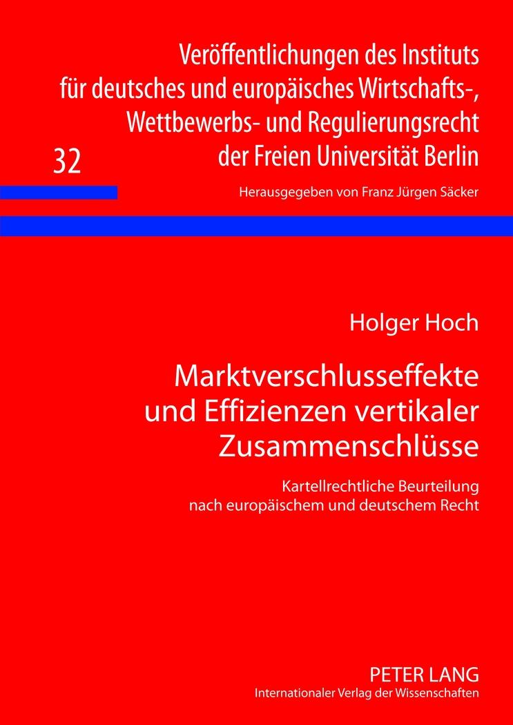 Vorderes Coverbild Marktverschlusseffekte und Effizienzen vertikaler Zusammenschlüsse