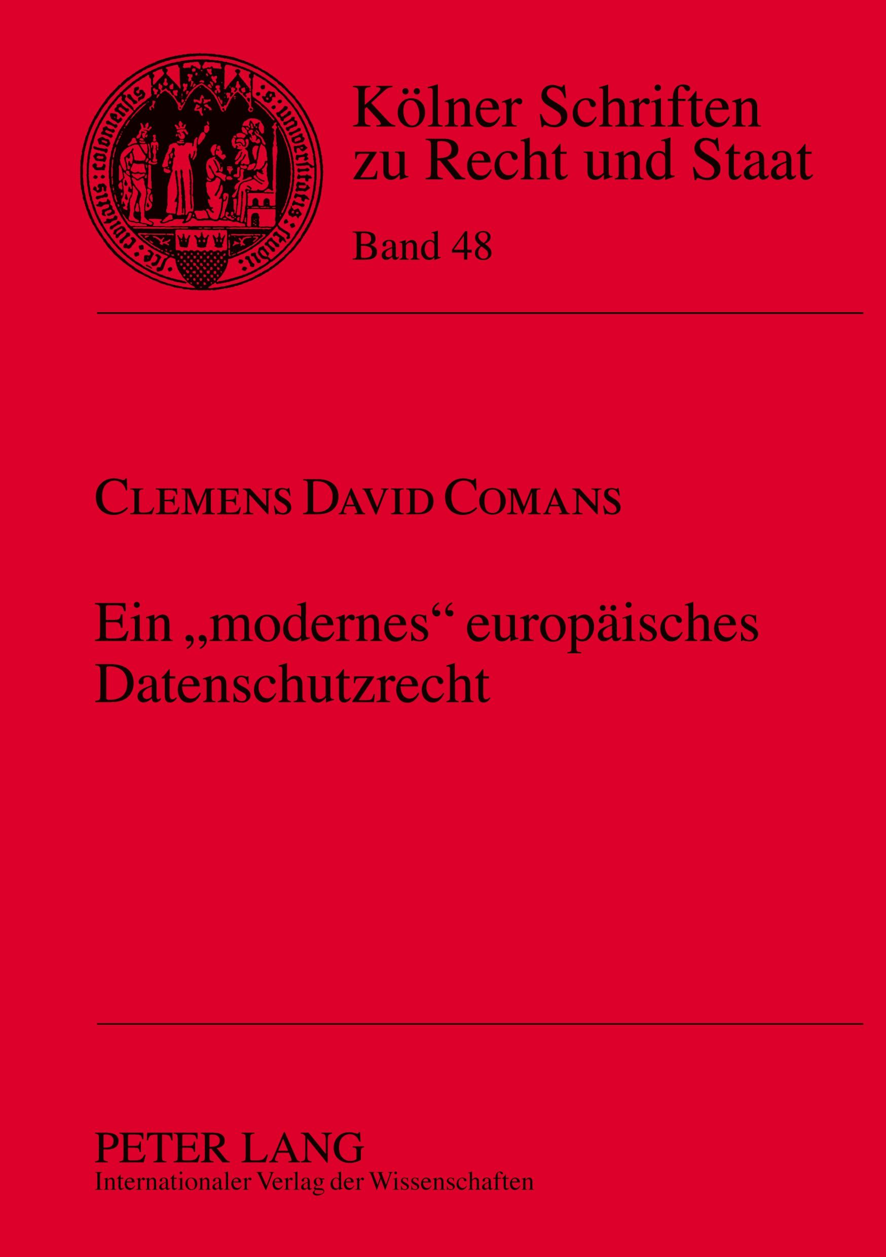 Vorderes Coverbild Ein 'modernes' europäisches Datenschutzrecht