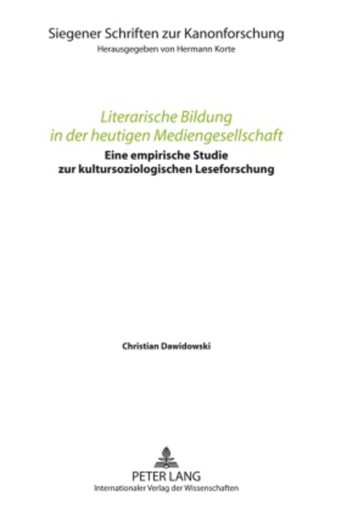 Vorderes Coverbild Literarische Bildung in der heutigen Mediengesellschaft