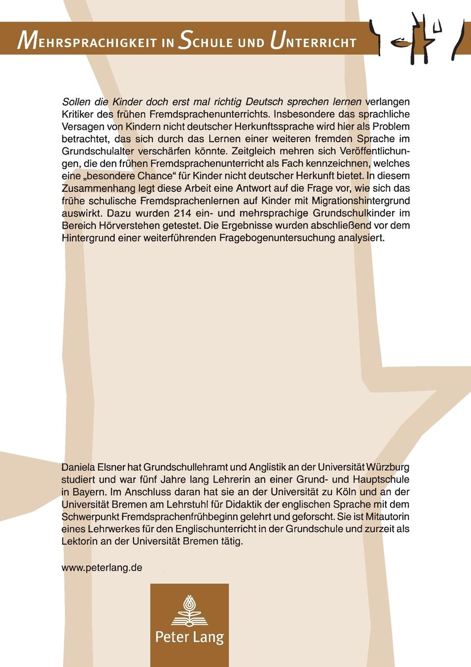 Rückseitencover Hörverstehen im Englischunterricht der Grundschule