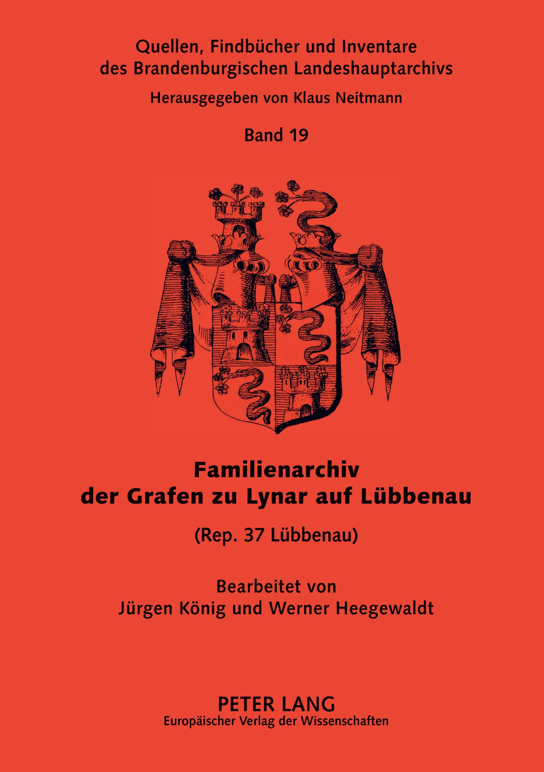 Vorderes Coverbild Familienarchiv der Grafen zu Lynar auf Lübbenau