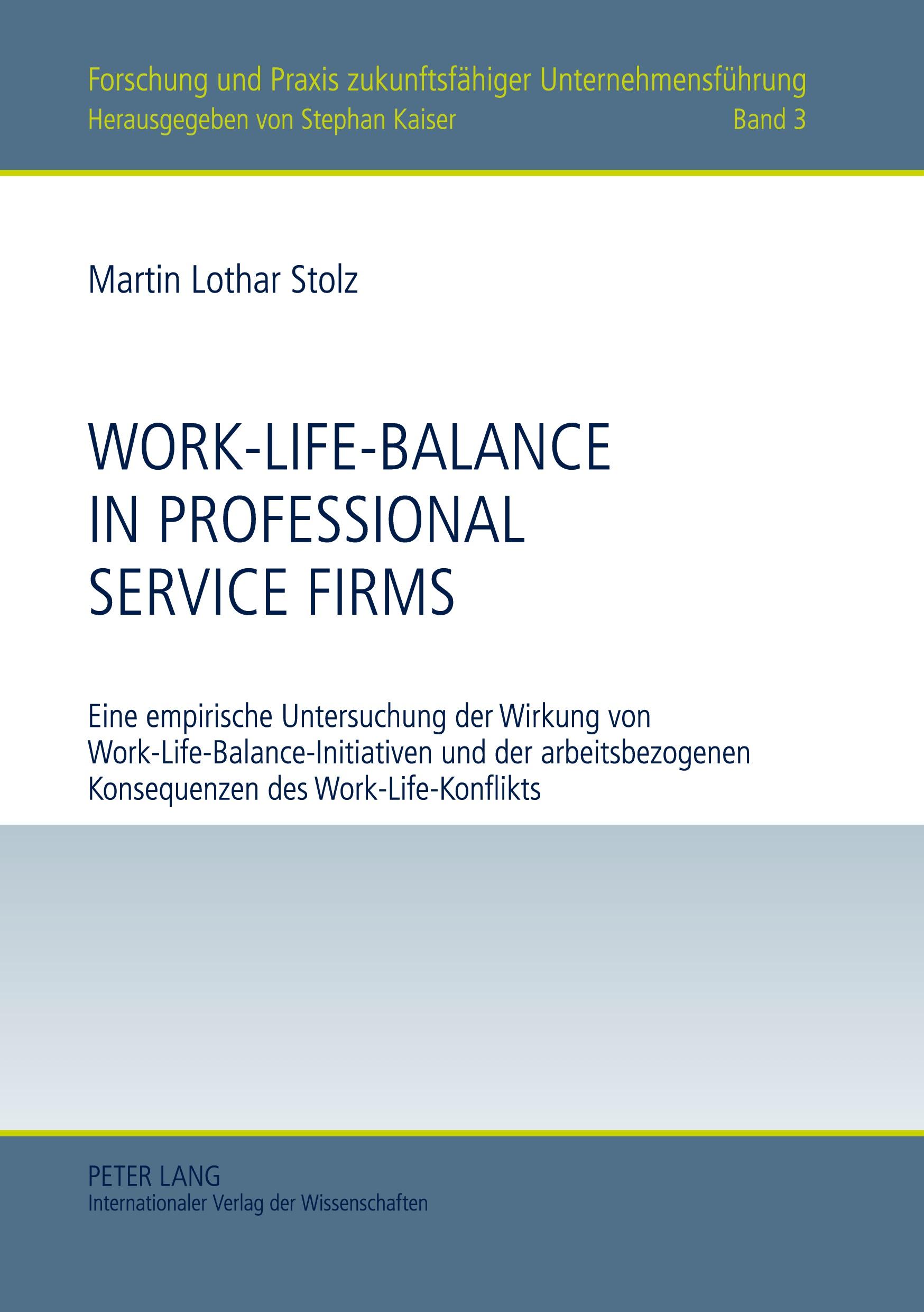 Vorderes Coverbild Work-Life-Balance in Professional Service Firms