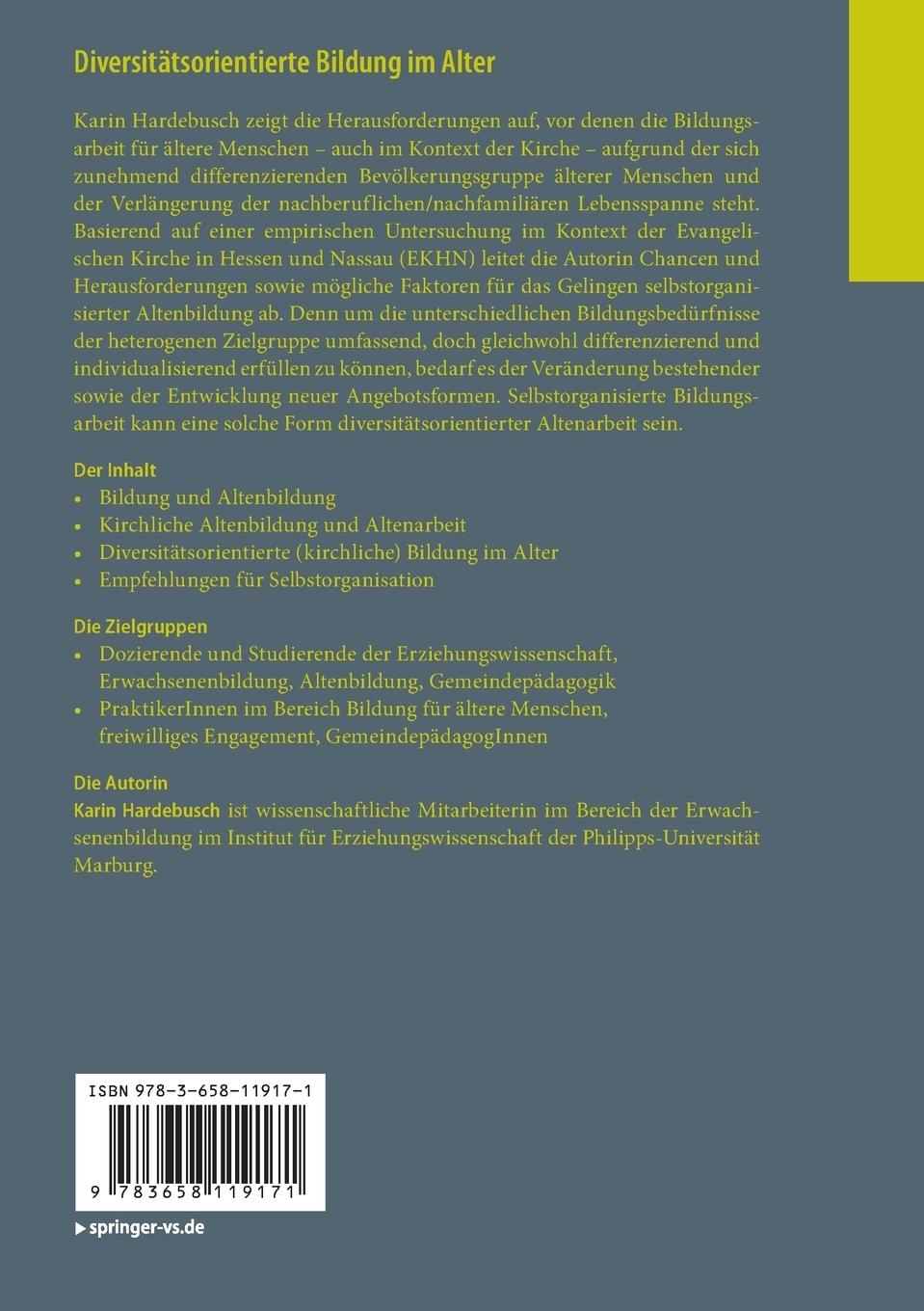 Rückseitencover Diversitätsorientierte Bildung im Alter