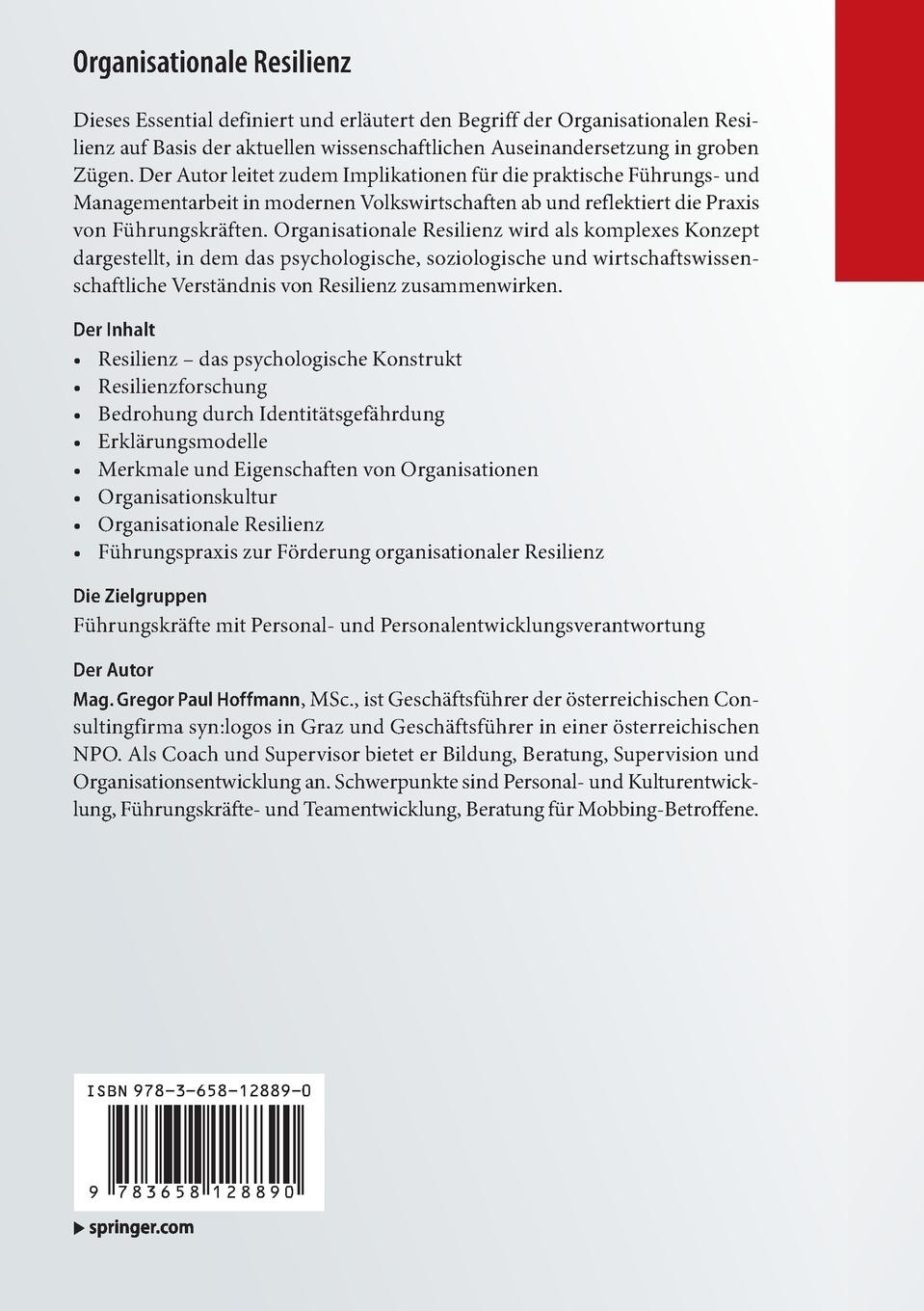 Rückseitencover Organisationale Resilienz