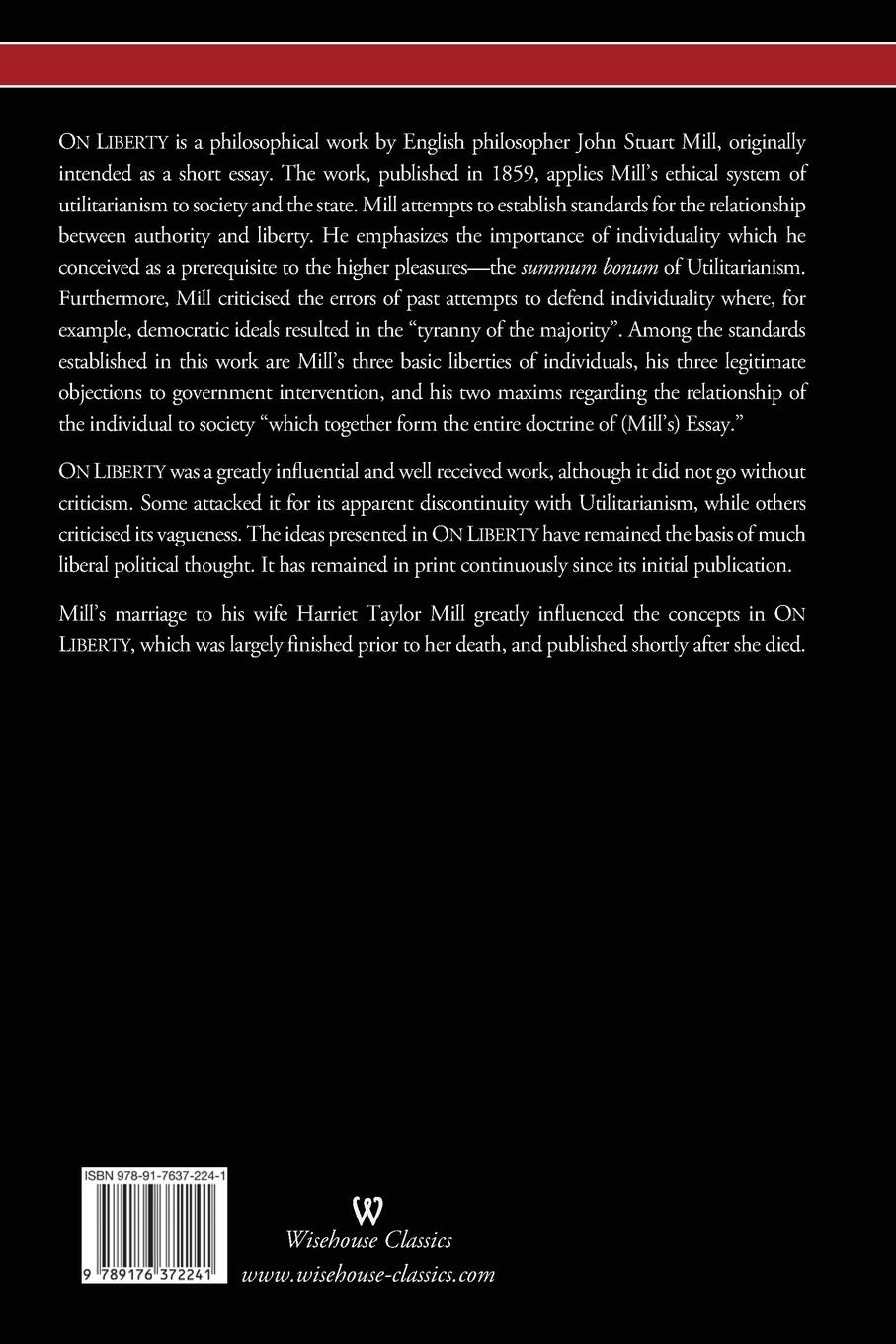 Rückseitencover On Liberty (Wisehouse Classics - The Authoritative Harvard Edition 1909)