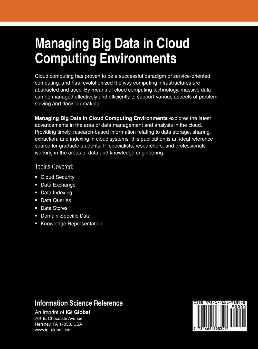 Rückseitencover Managing Big Data in Cloud Computing Environments