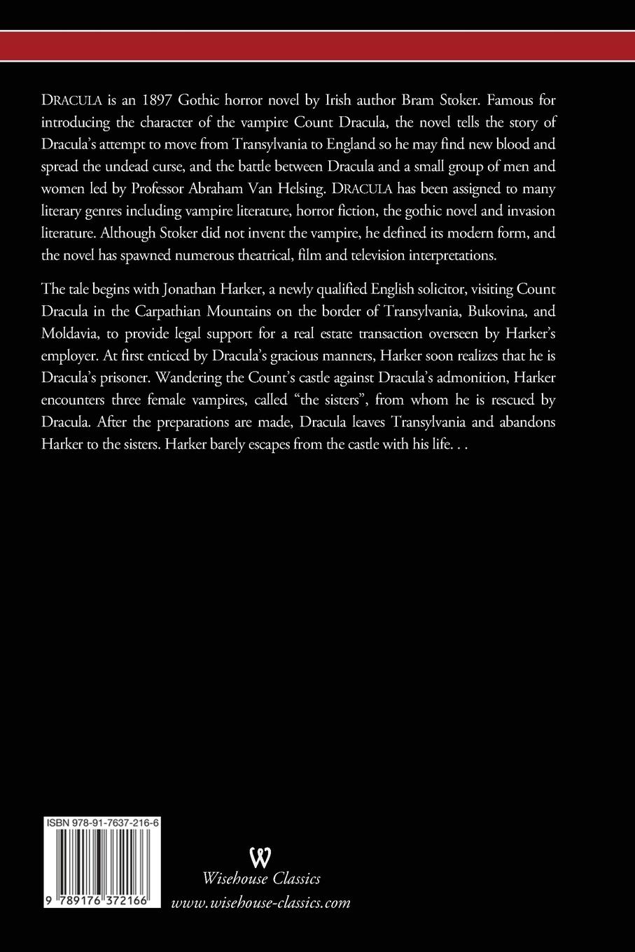 Rückseitencover DRACULA (Wisehouse Classics - The Original 1897 Edition)