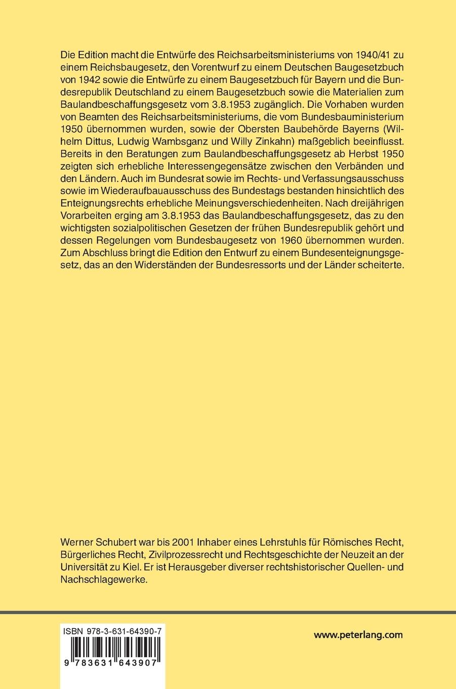 Rückseitencover Quellen zum Bau- und Enteignungsrecht (1940-1958)