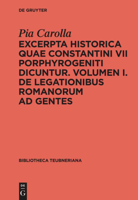 Vorderes Coverbild Excerpta Historica Quae Constantini VII Porphyrogeniti Dicuntur