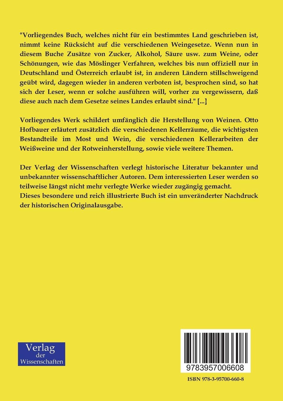 Rückseitencover Handbuch der praktischen Kellerwirtschaft