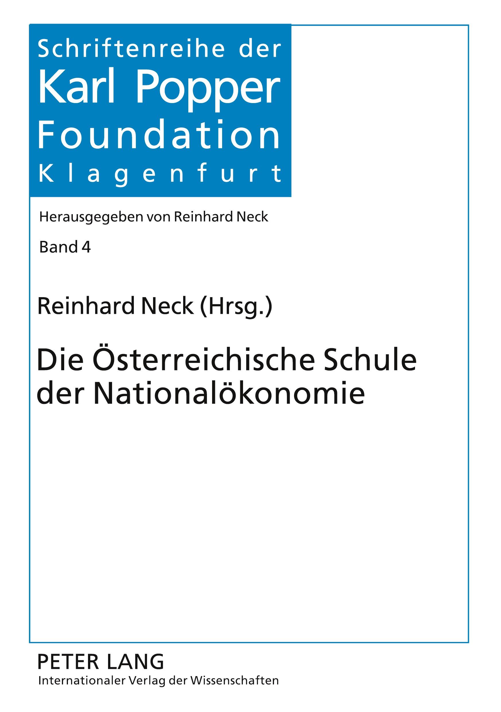 Vorderes Coverbild Die Österreichische Schule der Nationalökonomie