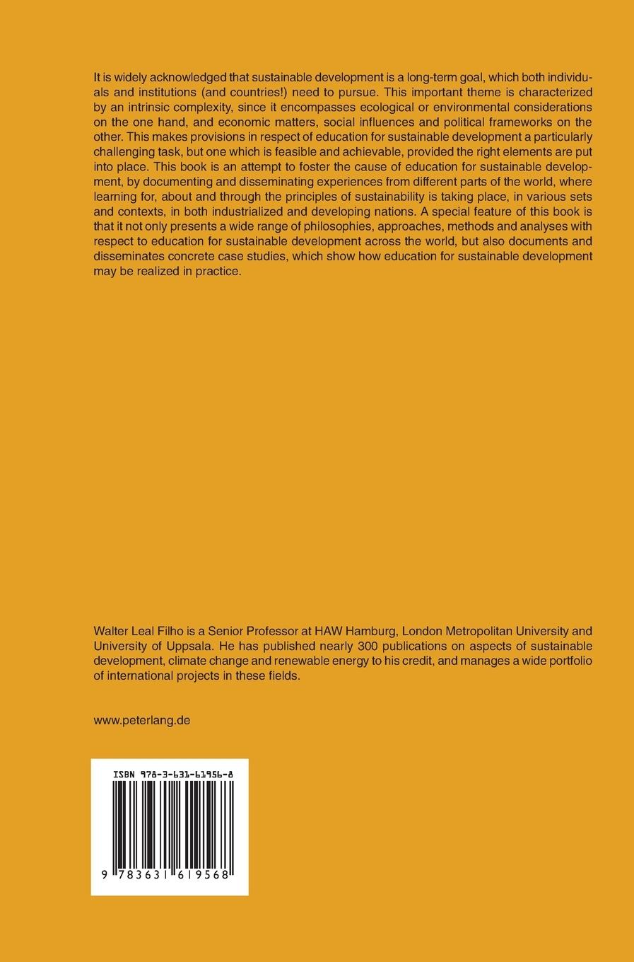 Rückseitencover World Trends in Education for Sustainable Development