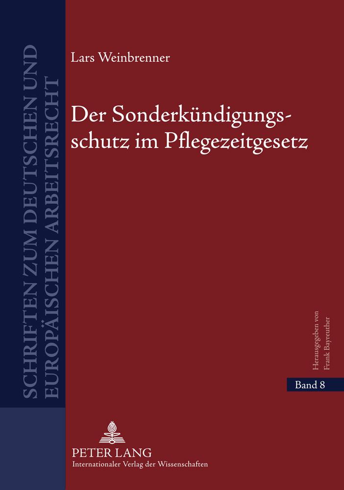 Vorderes Coverbild Der Sonderkündigungsschutz im Pflegezeitgesetz