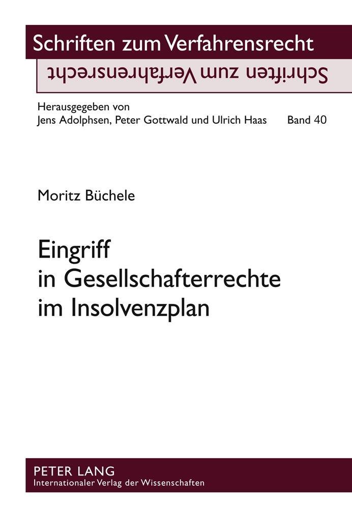 Vorderes Coverbild Eingriff in Gesellschafterrechte im Insolvenzplan