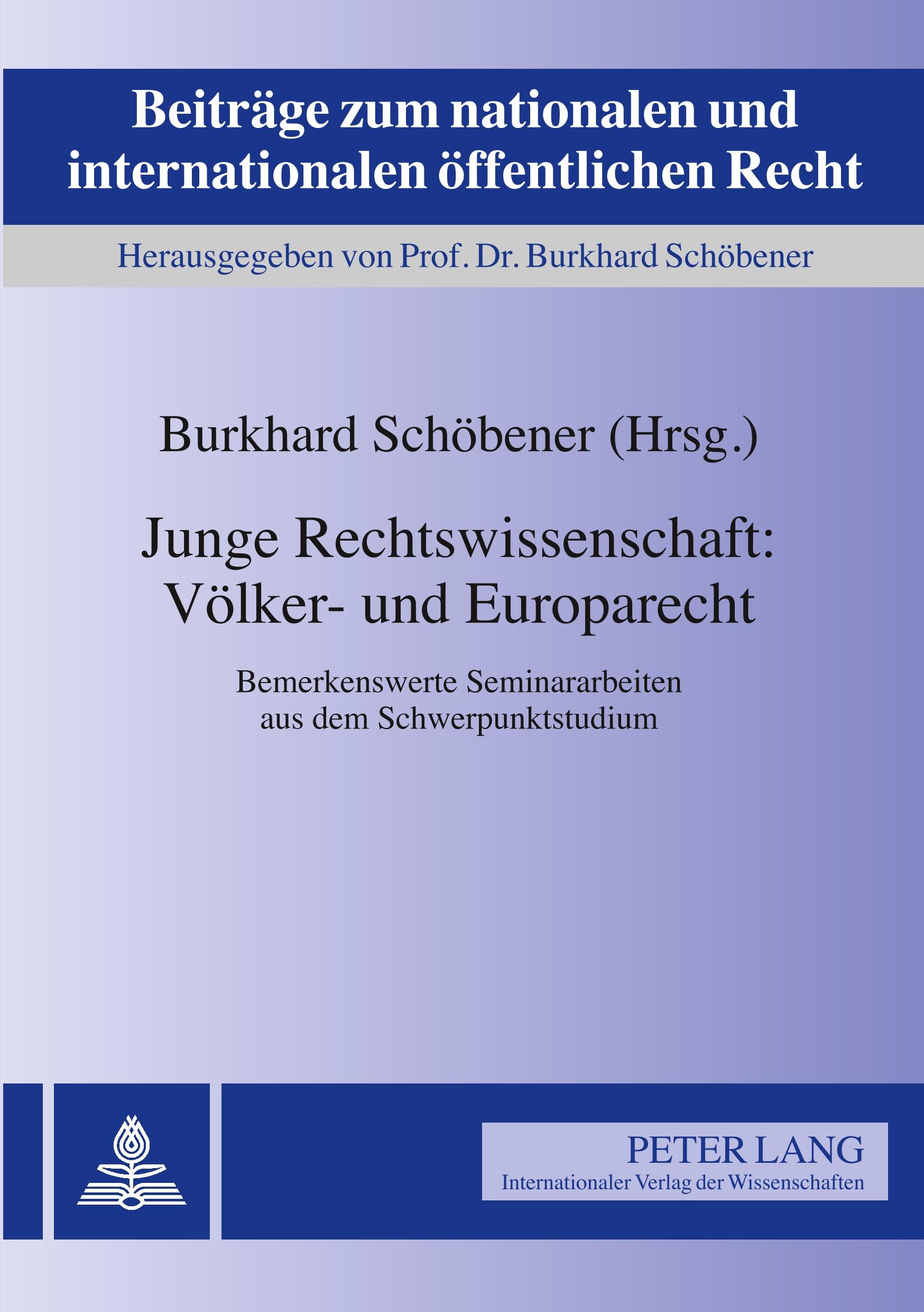 Vorderes Coverbild Junge Rechtswissenschaft: Völker- und Europarecht