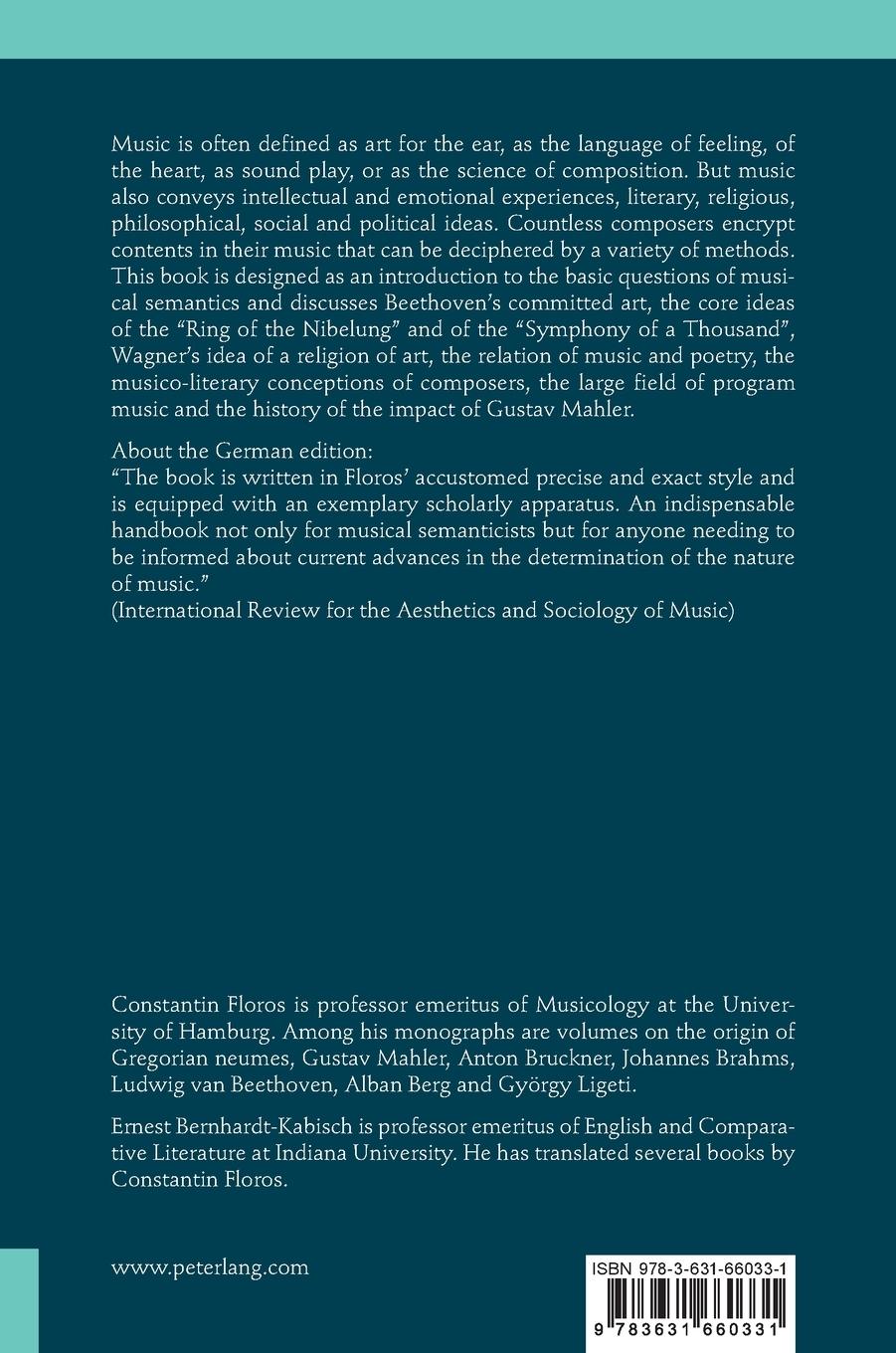 Rückseitencover Music as Message