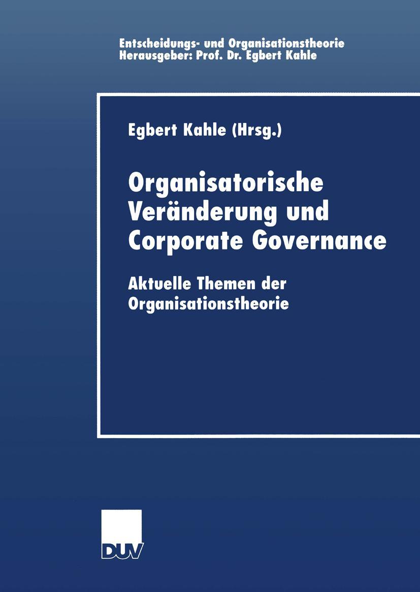 Vorderes Coverbild Organisatorische Veränderung und Corporate Governance