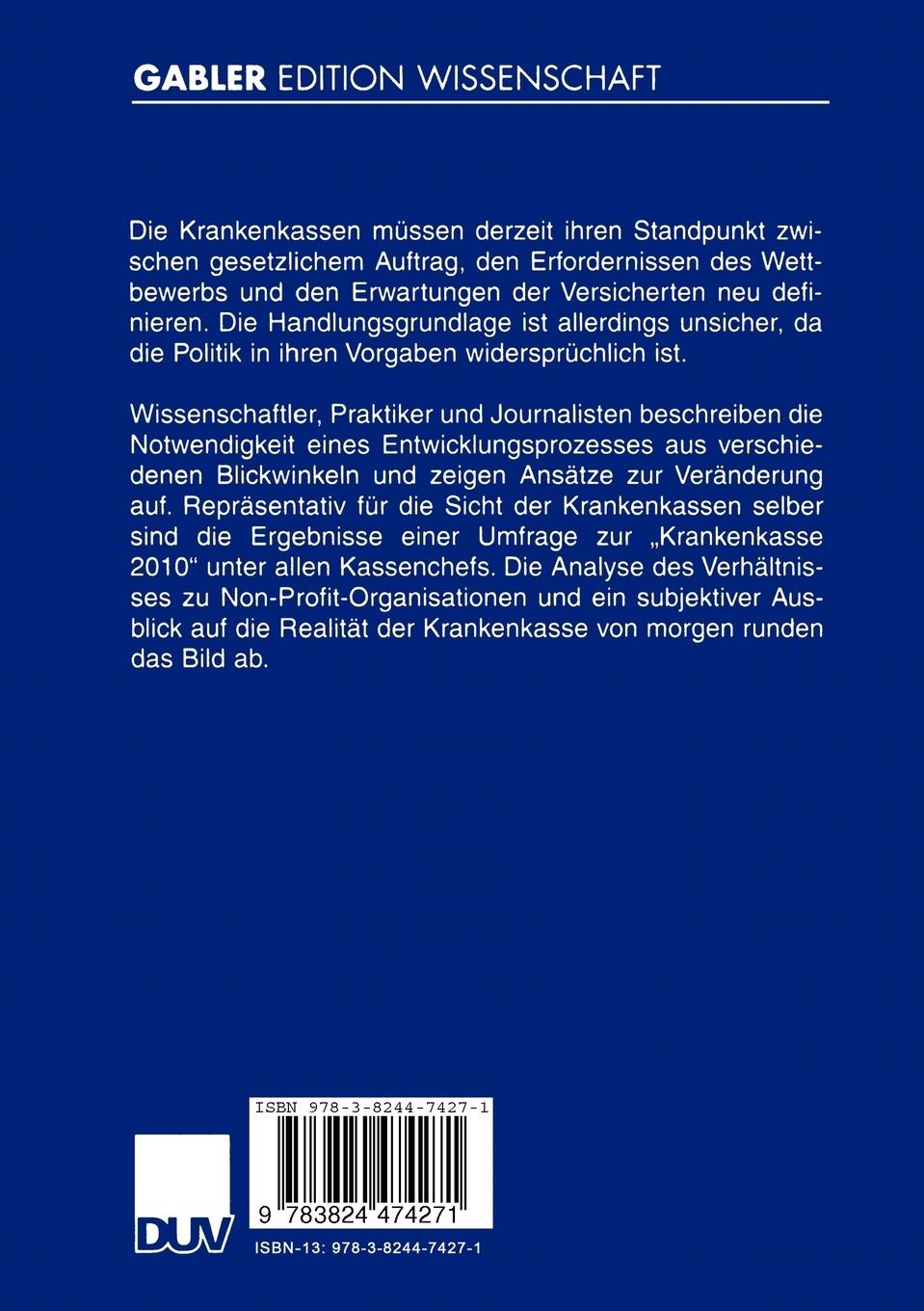 Rückseitencover Krankenkassen im Wandel