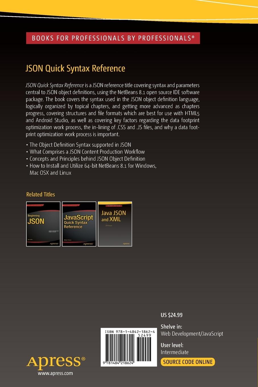 Rückseitencover JSON Quick Syntax Reference