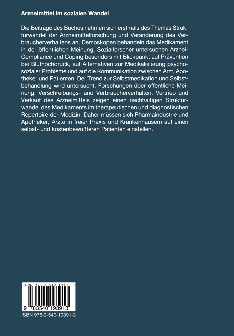 Rückseitencover Arzneimittel im sozialen Wandel