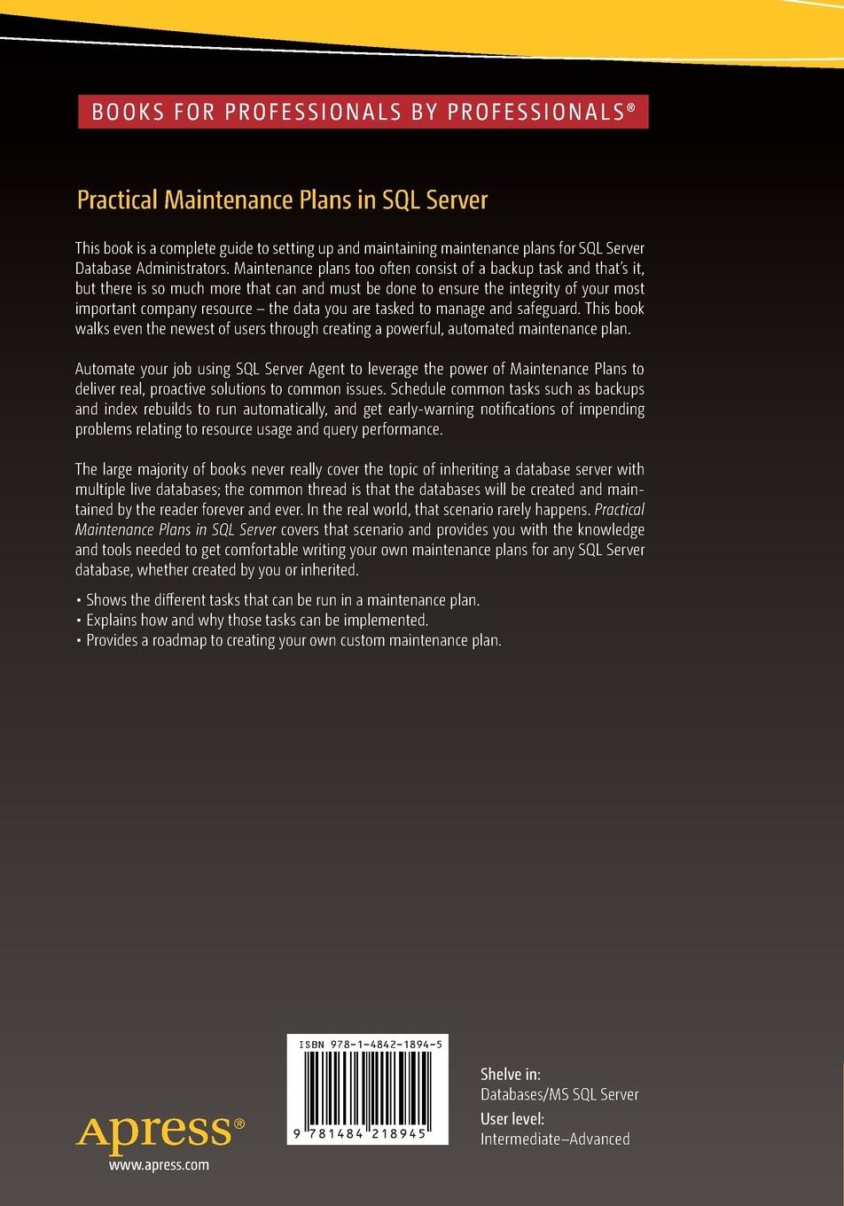 Rückseitencover Practical Maintenance Plans in SQL Server