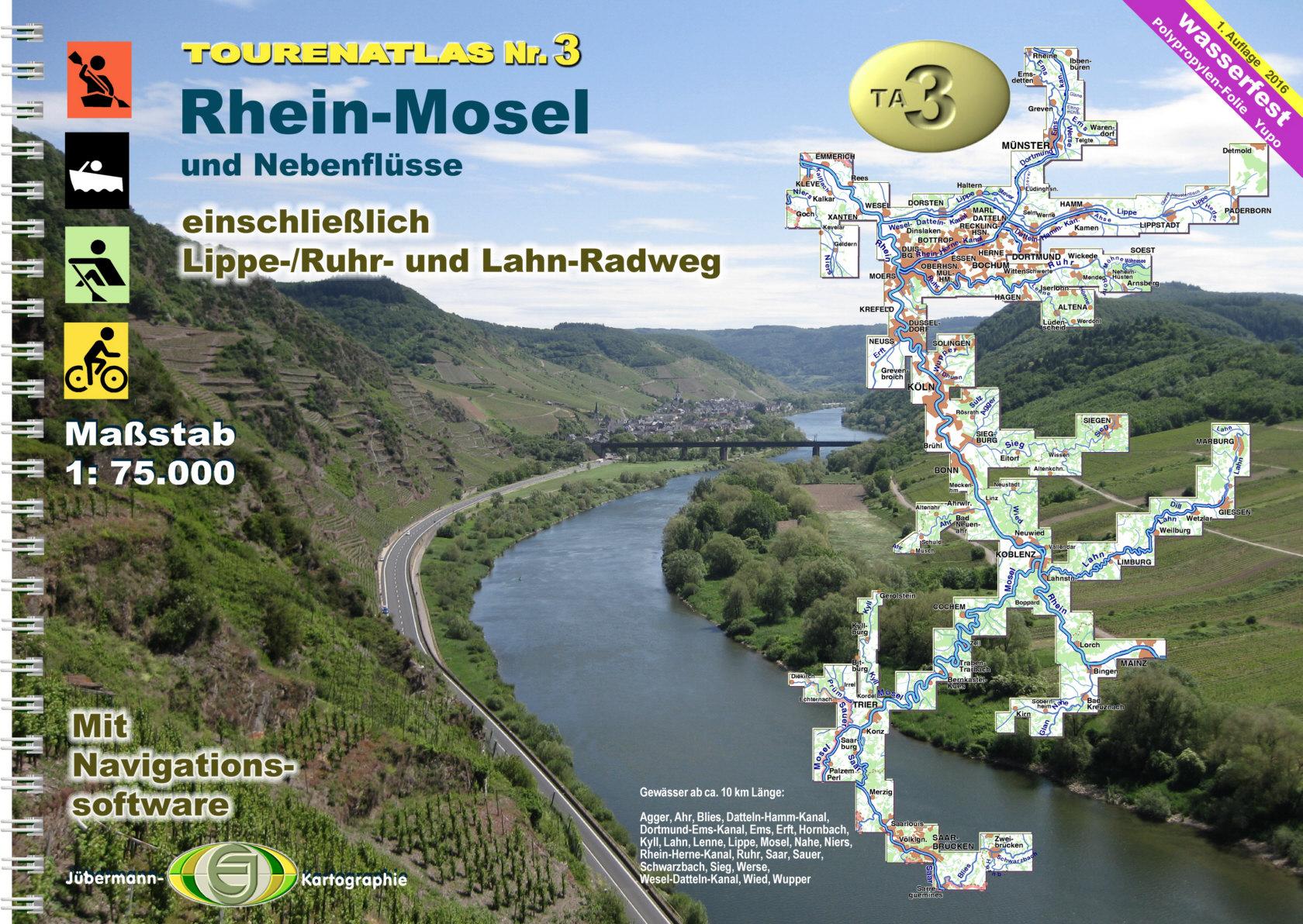Vorderes Coverbild TourenAtlas Wasserwandern 03. Rhein-Mosel
