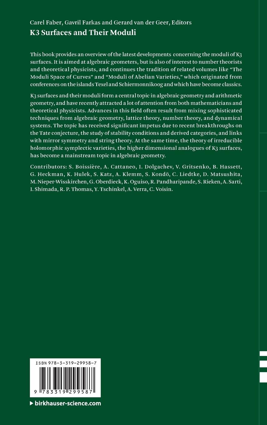 Rückseitencover K3 Surfaces and Their Moduli