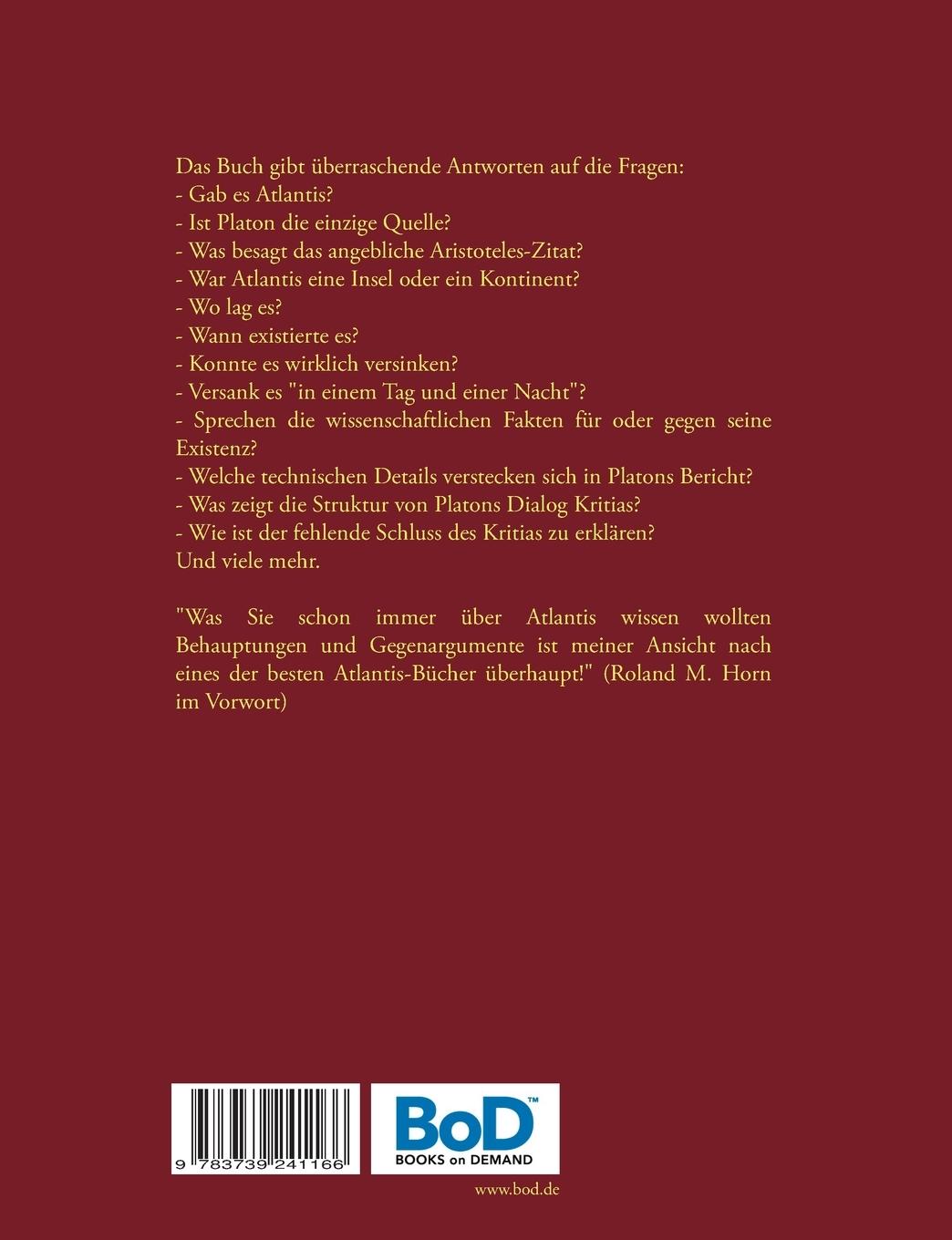 Rückseitencover Was Sie schon immer über Atlantis wissen wollten