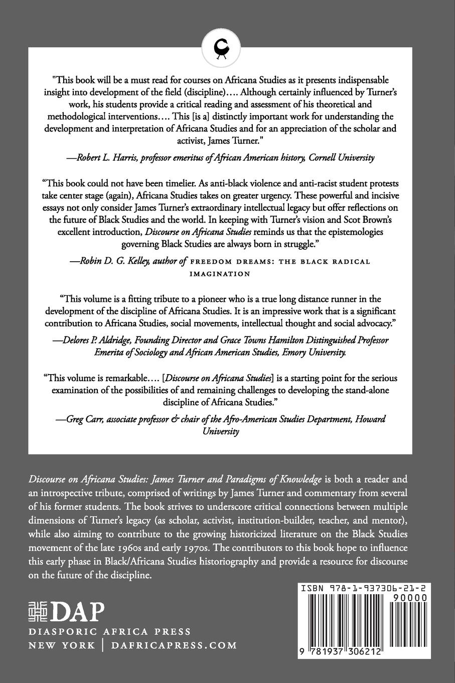 Rückseitencover Discourse on Africana Studies